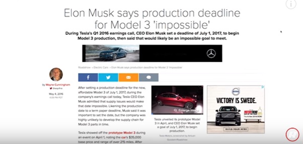 Production deadline for Model 3 is impossible?